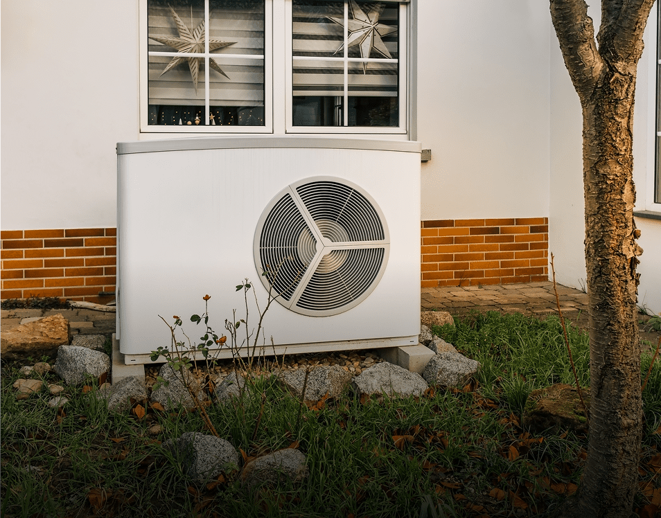 Air conditioning system in garden setting