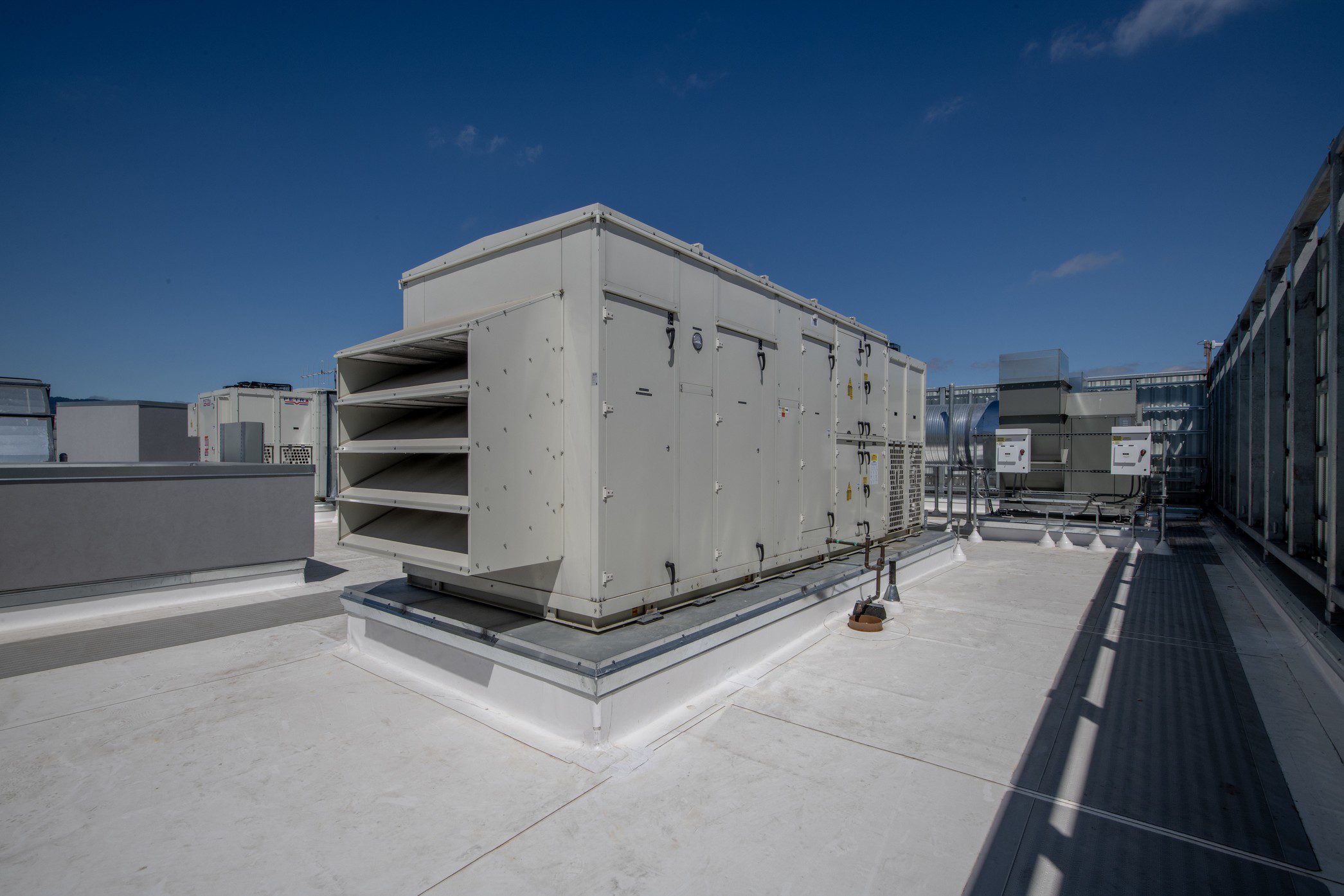 Large HVAC unit on building roof