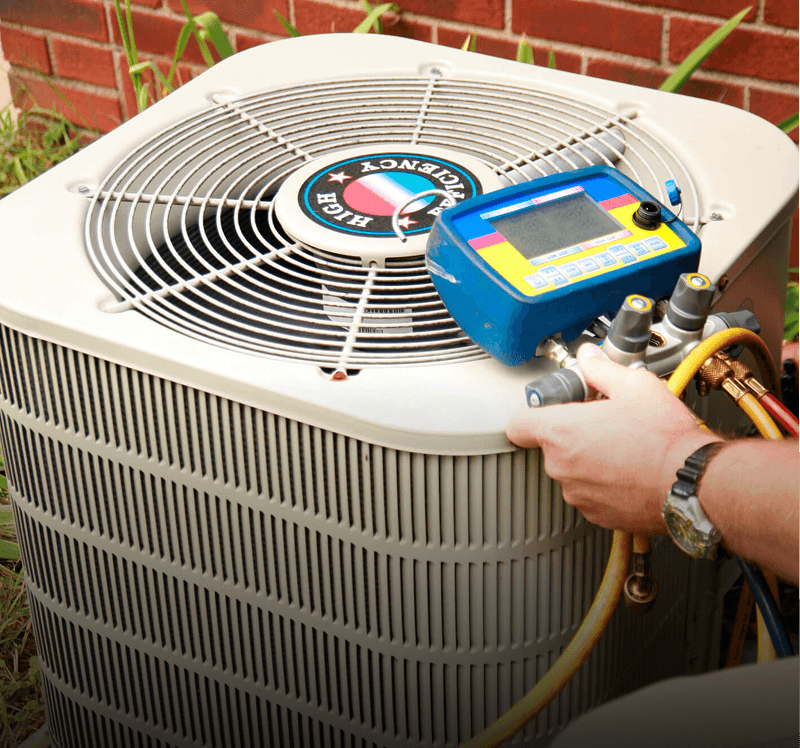 Air conditioning unit with maintenance tools.