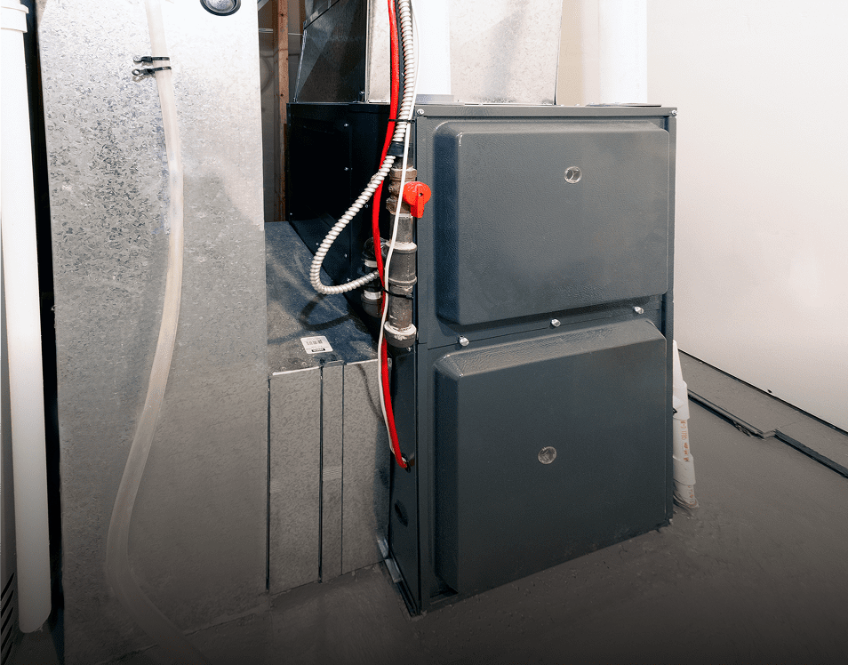 Efficient heating system in basement
